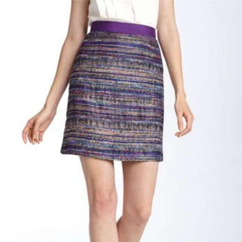 Kate Spade Kylie Stripe Tweed Skirt Women Size 6 Preppy Work
